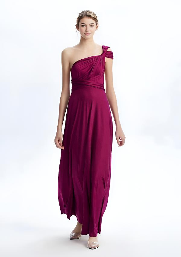 OLYMPIA PRUNE MULTIPOSITION – Robe Élégante & Fluide