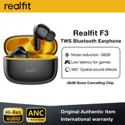 Realfit F3 Écouteurs Bluetooth ANC Hi-Fi, Basses Profondes, Sport & Gaming