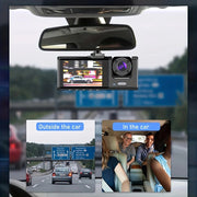 Dash Cam 1080P, IR, 3 Caméras, Enregistrement Boucle