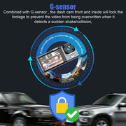 Dash Cam 1080P, IR, 3 Caméras, Enregistrement Boucle