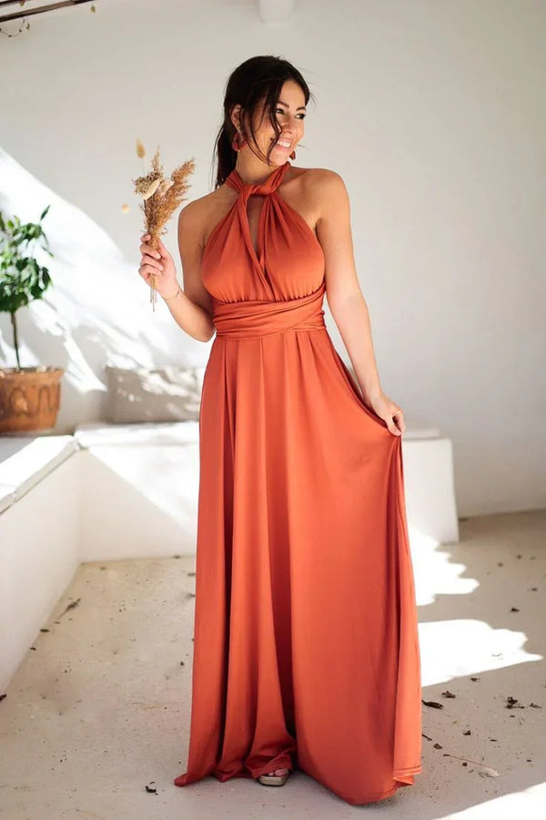 OLYMPIA TERRACOTTA MULTIPOSITION – Robe Élégante & Fluide